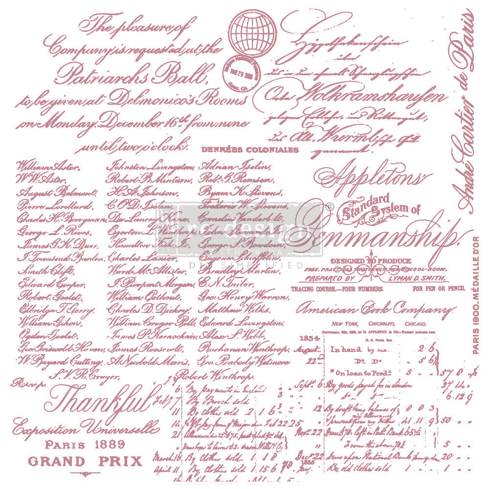 HANDWRITTEN NOTE – 12″X12″ (12 PCS) Decor Stamps by redesign with Prima!