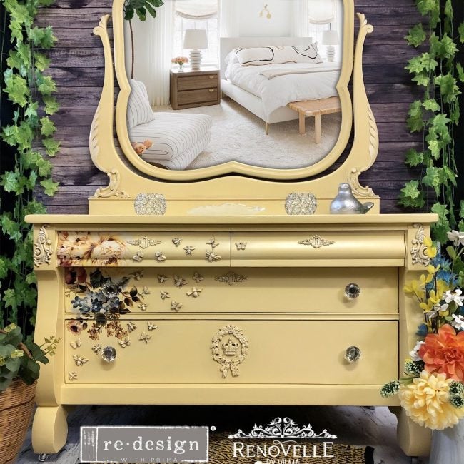 Ruby Rose - Rub-On Furniture Decal transfer by redesign with Prima!