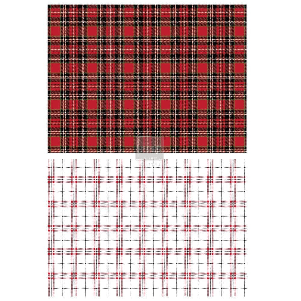 Gingham Red - Rub-On Furniture Decal Transfer by Redesign with Prima!