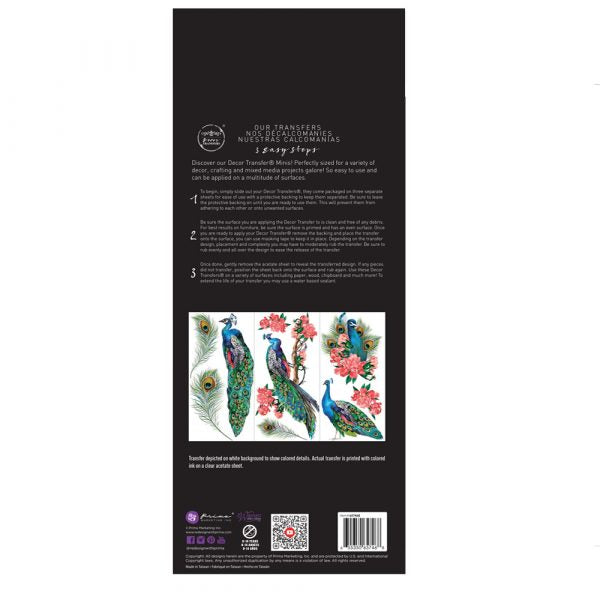 Royal Peacock - Rub-On Furniture Decal Mini-Transfer by Redesign with Prima!