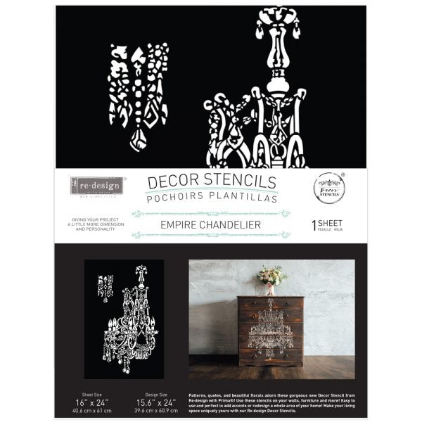Empire Chandelier - Decor Stencil by Redesign with Prima!
