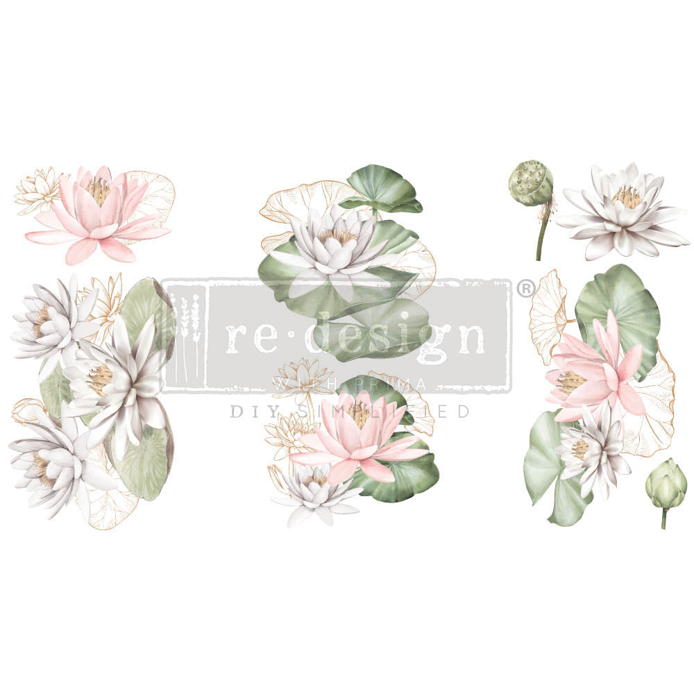 Water Lilies - Rub-On Decor Mini-Transfer by Redesign with Prima!