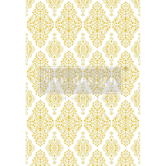 Golden Damask - Kacha - Rub-On Furniture Decal Transfer by Redesign with Prima!