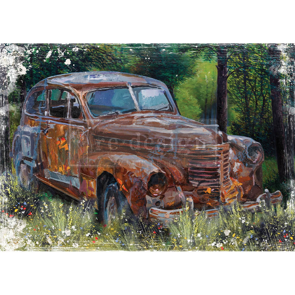 This Rusty Car - A1 Decoupage Paper