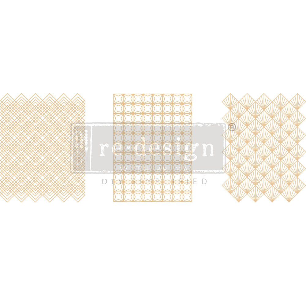 Golden Art Deco - Rub-On Decor Middy-Transfer by Redesign with Prima!