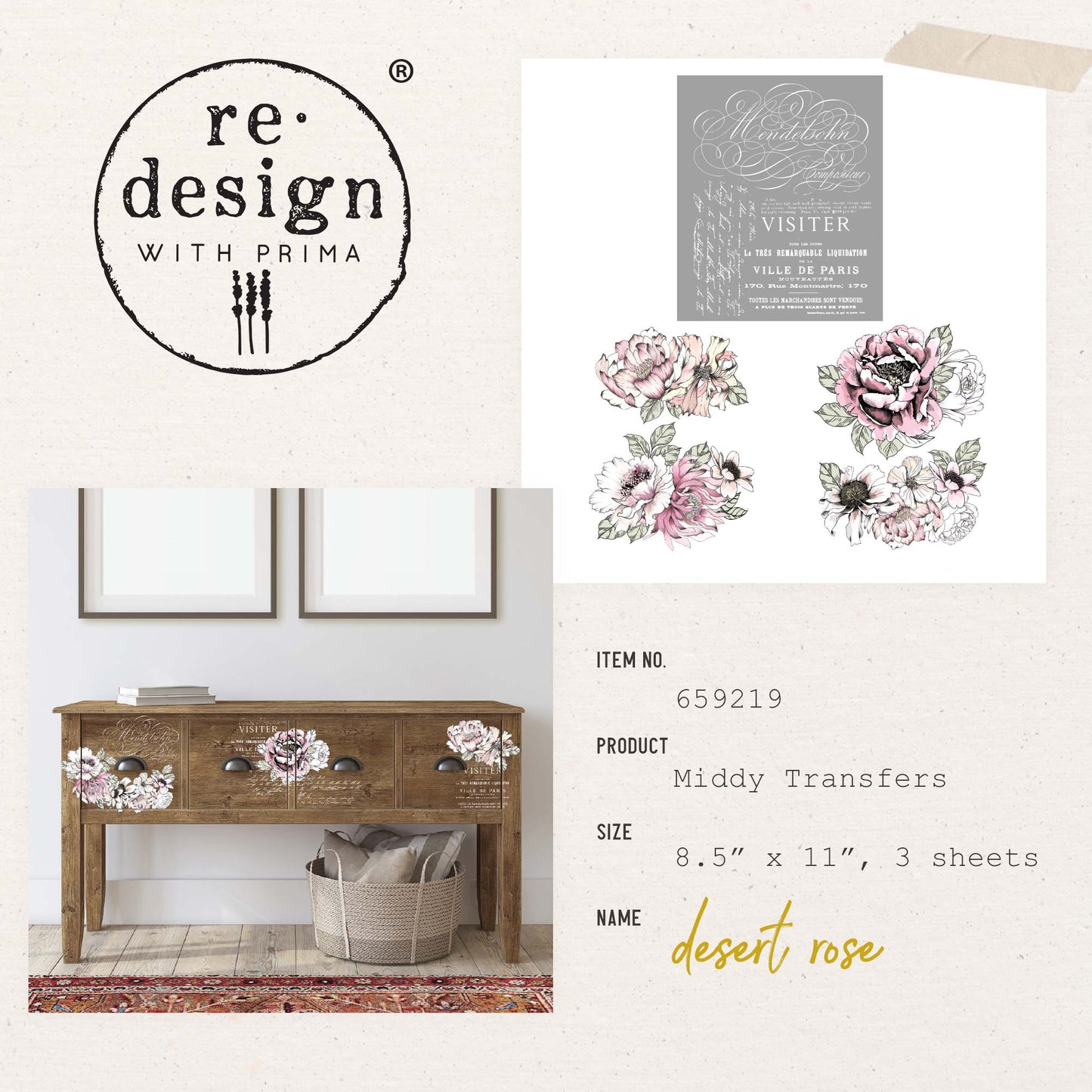 Desert Rose - Middy Transfer