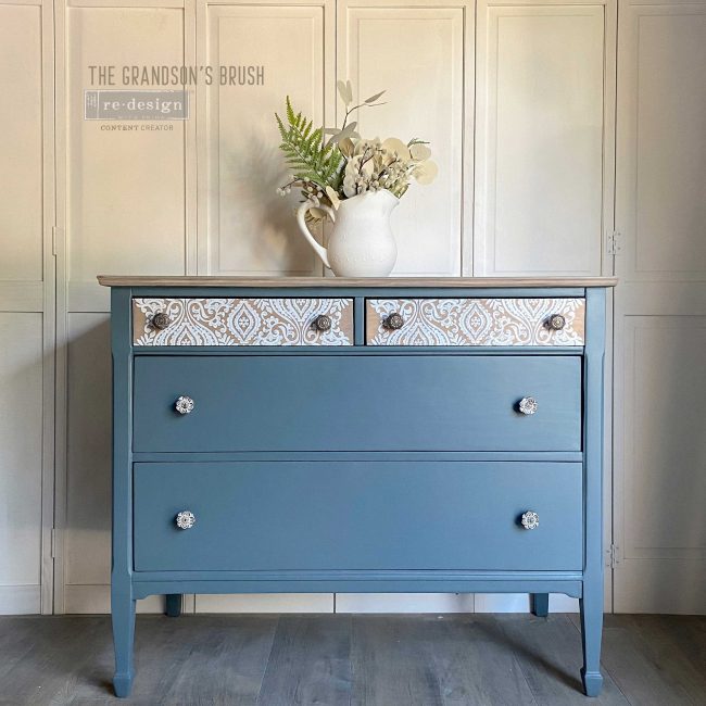 White Engraving - Rub On Furniture Decal Transfer by Redesign with Prima!