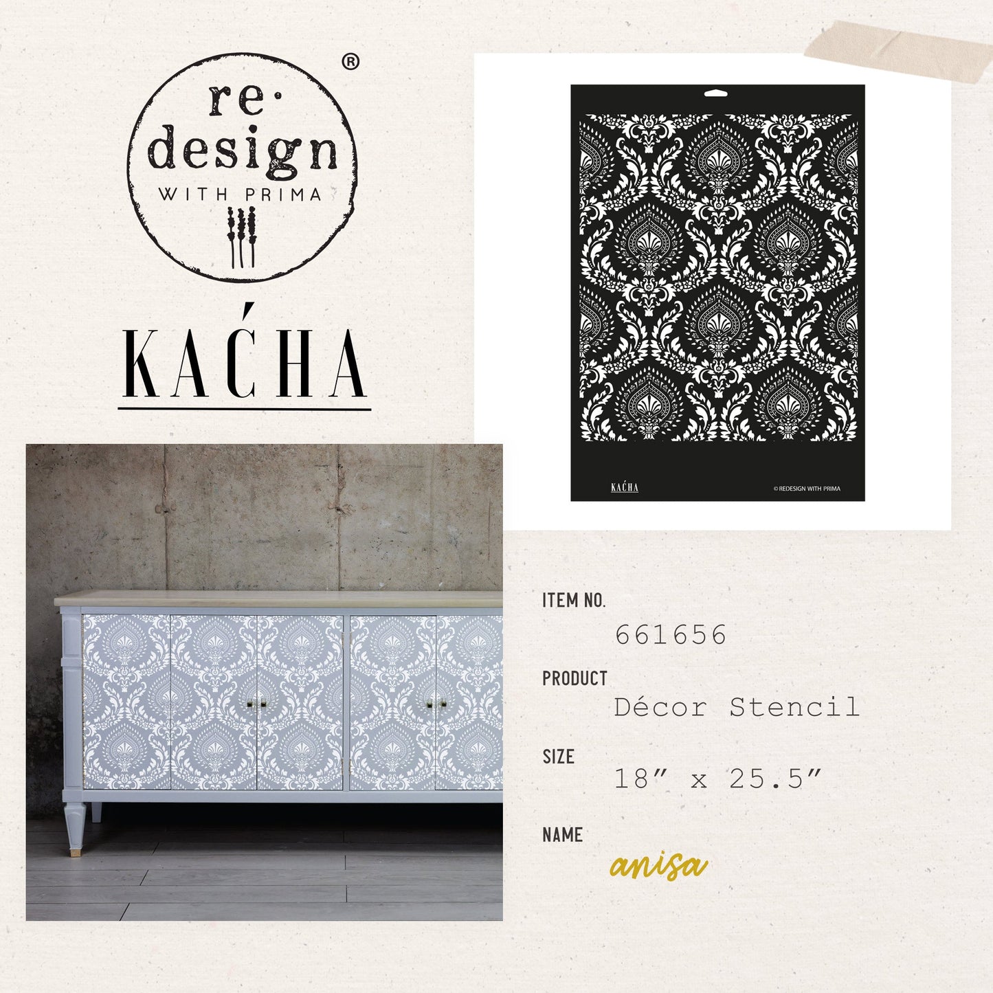 Anisa - Kacha - Decor Stencil