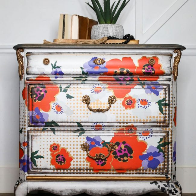 Modernist Floral CeCe Transfer by Redesign with Prima! Furniture decal transfer!