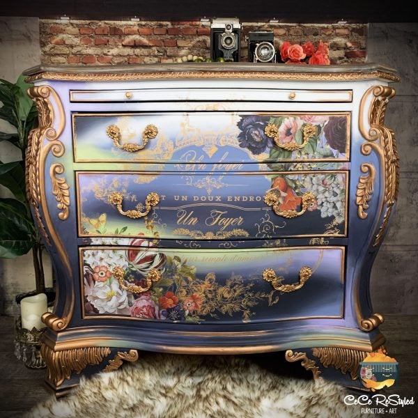 Wondrous Floral - Rub-On Furniture Decal transfer by redesign with Prima!