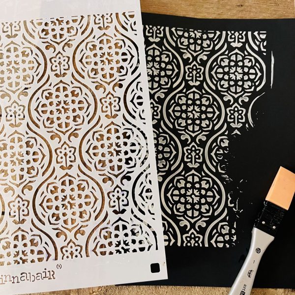 Victorian Tiles Stencil by Finnabair redesign with Prima!