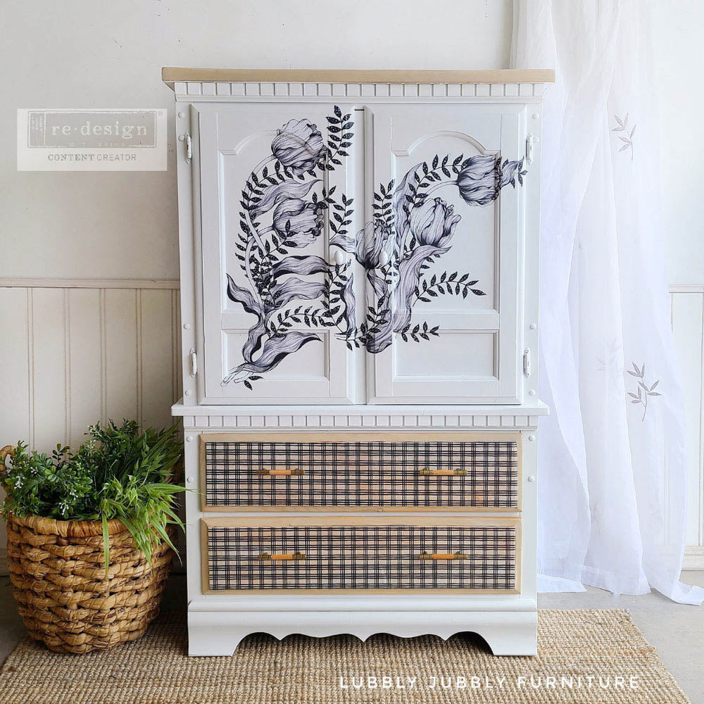 Mono Tulip - Rub-On Furniture Decal transfer by redesign with Prima!