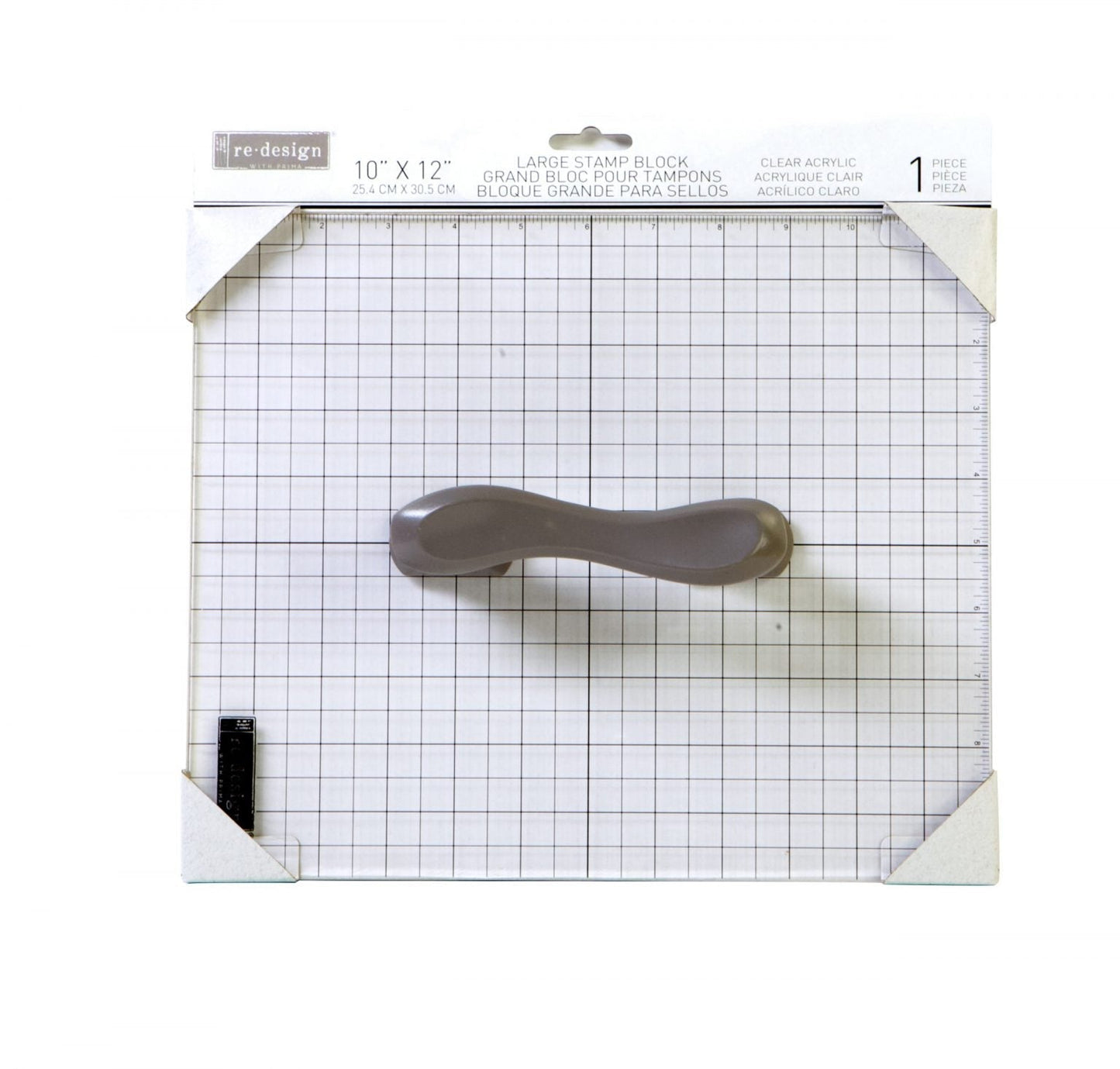 Large Clear Acrylic Stamp Block - Redesign by Prima - Stamping Block 10" X 12"