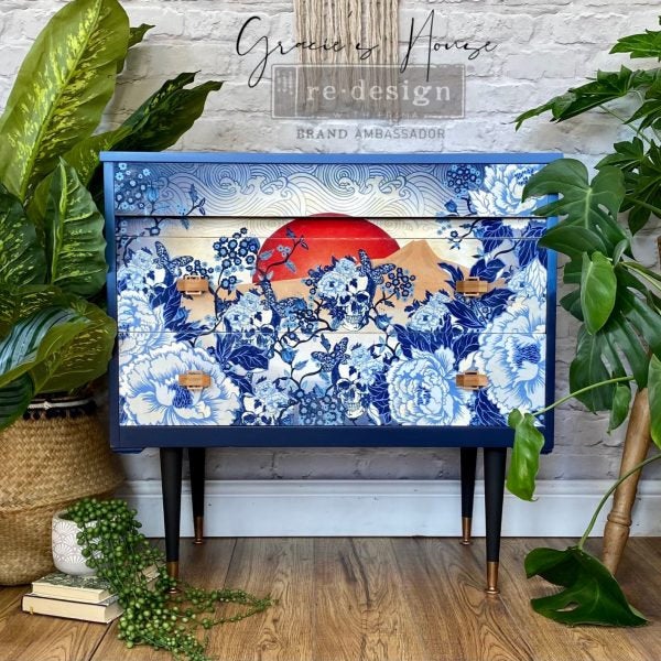 Skull Chinoiserie - CeCe - Decoupage Paper