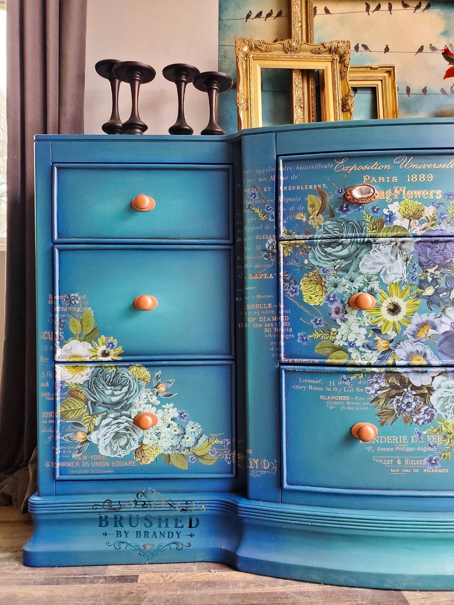 Cosmic Roses - Rub-On Furniture Decal Transfer by redesign with Prima!