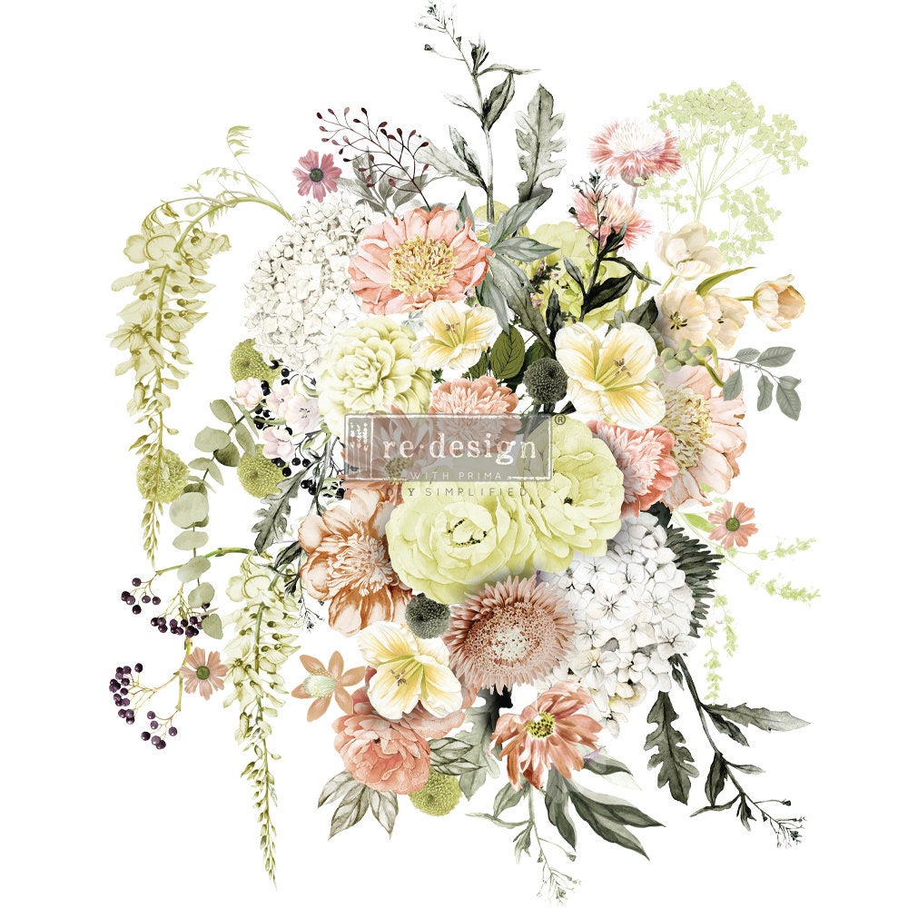 Life in Full Bloom - Rub-On Furniture Decal transfer by redesign with Prima!