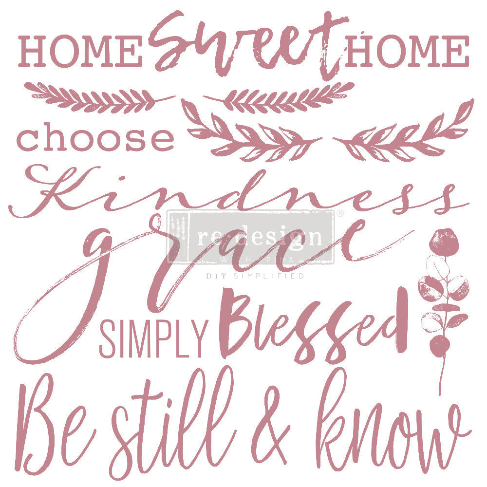 INSPIRED WORDS – 12″X12″ (14 PCS) Decor Stamps by redesign with Prima!