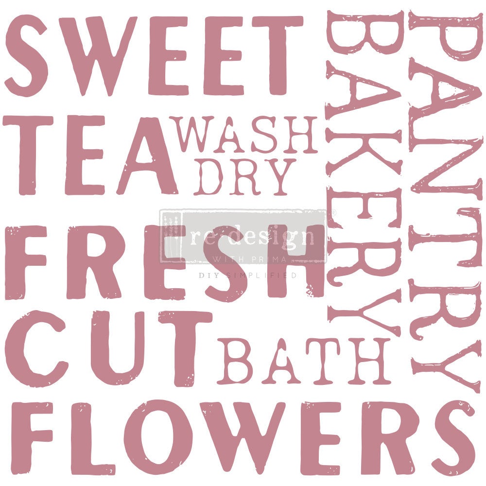 SWEET TEA – 12″X12″ (9 PCS) Decor Stamps by redesign with Prima!