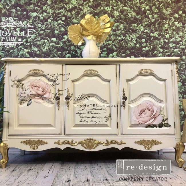 Chatellerault Rose - Rub-On Furniture Decal transfer by redesign with Prima!