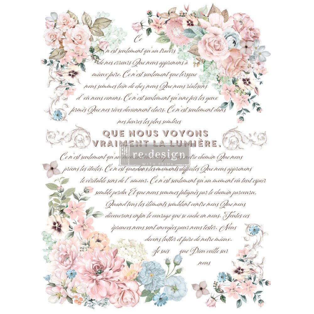 Pure Light Floral Furniture Transfer by Redesign with Prima