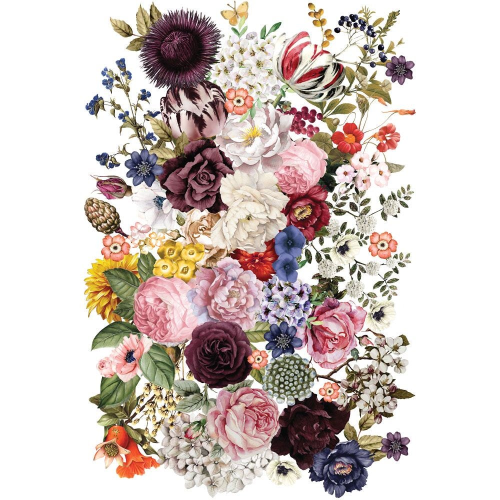 Wondrous Floral - Rub-On Furniture Decal transfer by redesign with Prima!