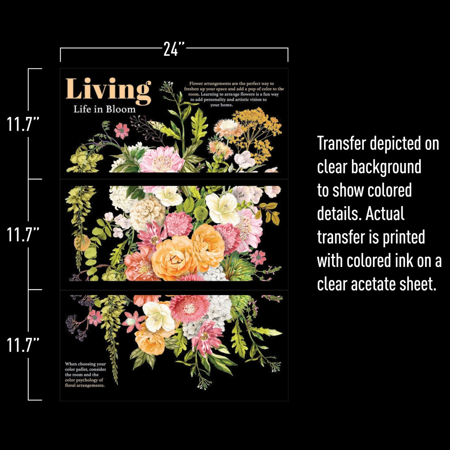 Life in Full Bloom - Rub-On Furniture Decal transfer by redesign with Prima!