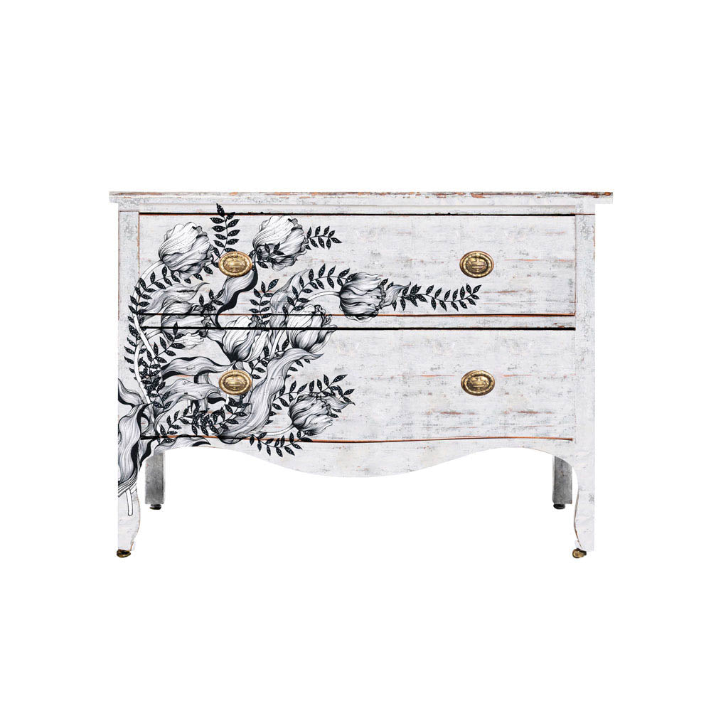 Mono Tulip - Rub-On Furniture Decal transfer by redesign with Prima!