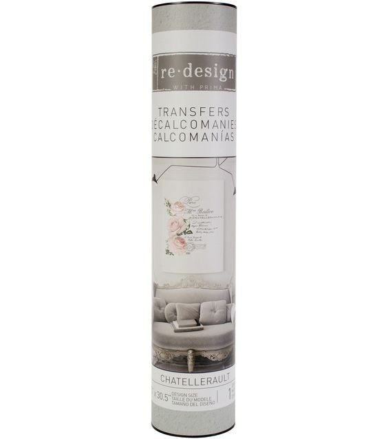 Chatellerault Rose - Rub-On Furniture Decal transfer by redesign with Prima!