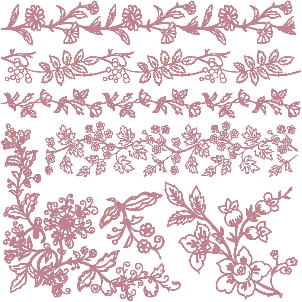 BOLD BRANCHES – 12″X12″ (7 PCS) Decor Stamps by redesign with Prima!