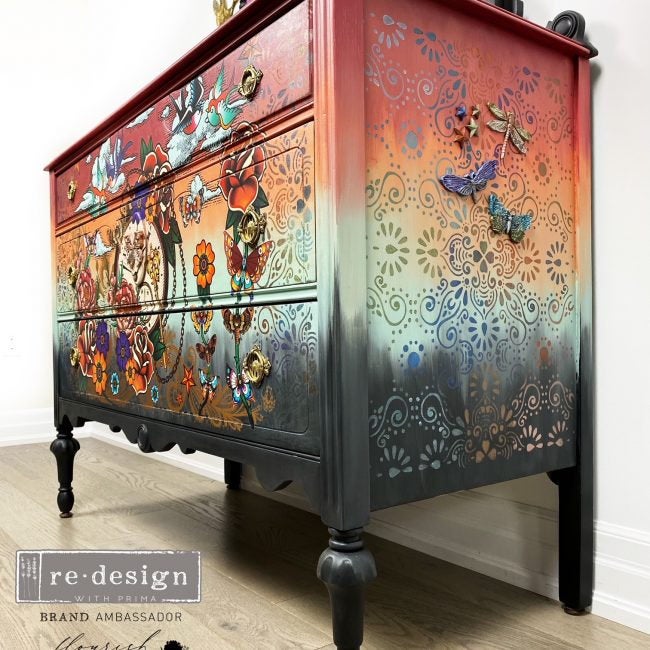 Eastern Abstract - CeCe- Decor Stencil 18×25 by redesign with Prima!