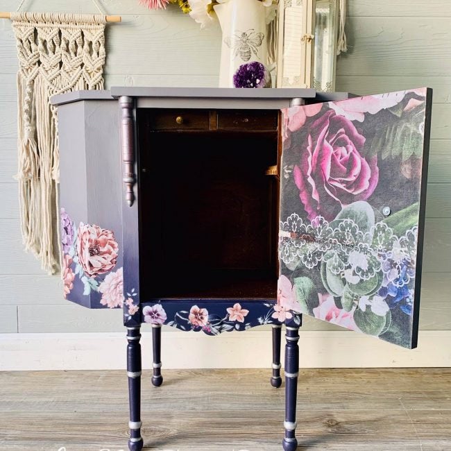 Dark Lace Floral - Decoupage Paper