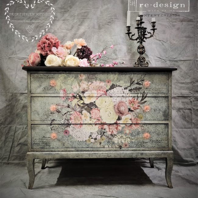 Life in Full Bloom - Rub-On Furniture Decal transfer by redesign with Prima!
