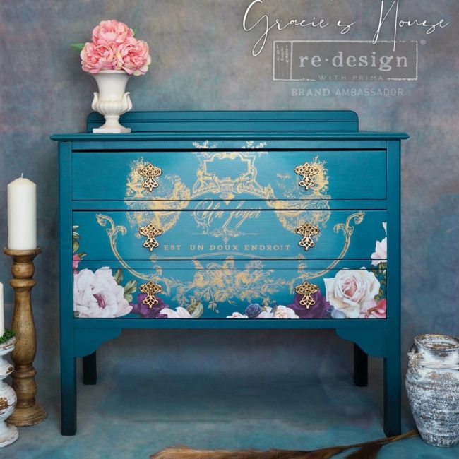 Lovely Script - Rub-On Furniture Decal transfer by redesign with Prima!