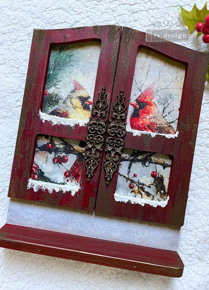 A4 Decoupage –  Crimson Noel – 1 sheet, 8.27″x11.69″