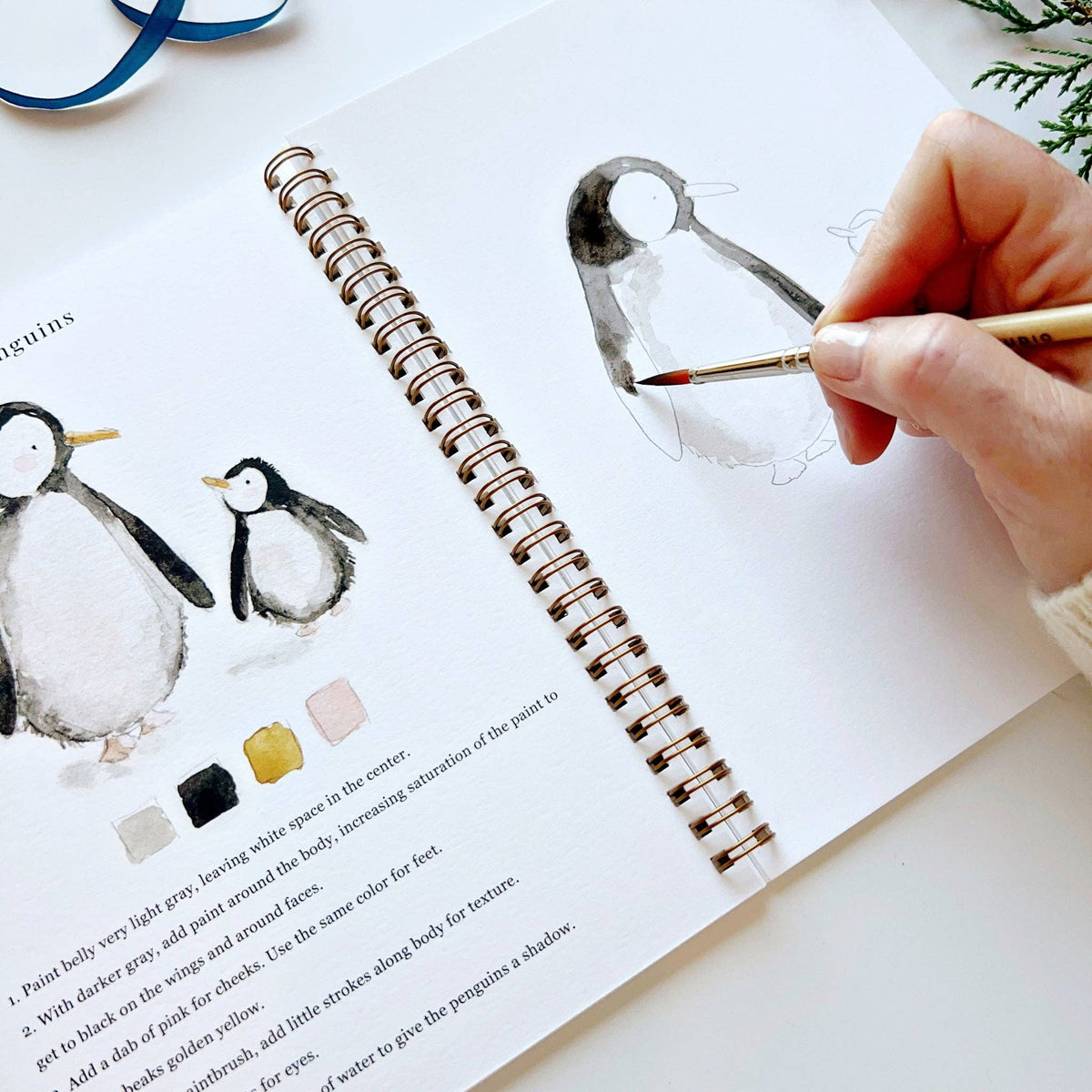 Winter watercolor workbook by Emily Lex
