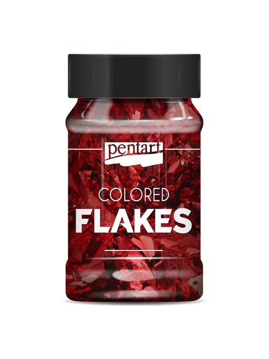 Colored foil flakes min. 1 g, red - Pentart