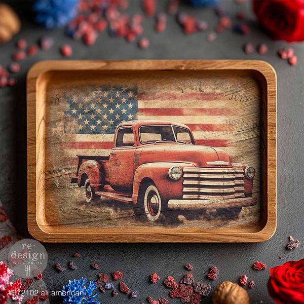 ALL AMERICAN – 3 SHEETS, 11.7”X16.5” EACH A3 DECOUPAGE DECOR TISSUE PAPER PACK (LIMITED EDITION)