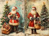 Santa Duo - Decoupage Tissue Paper   21" x 29"