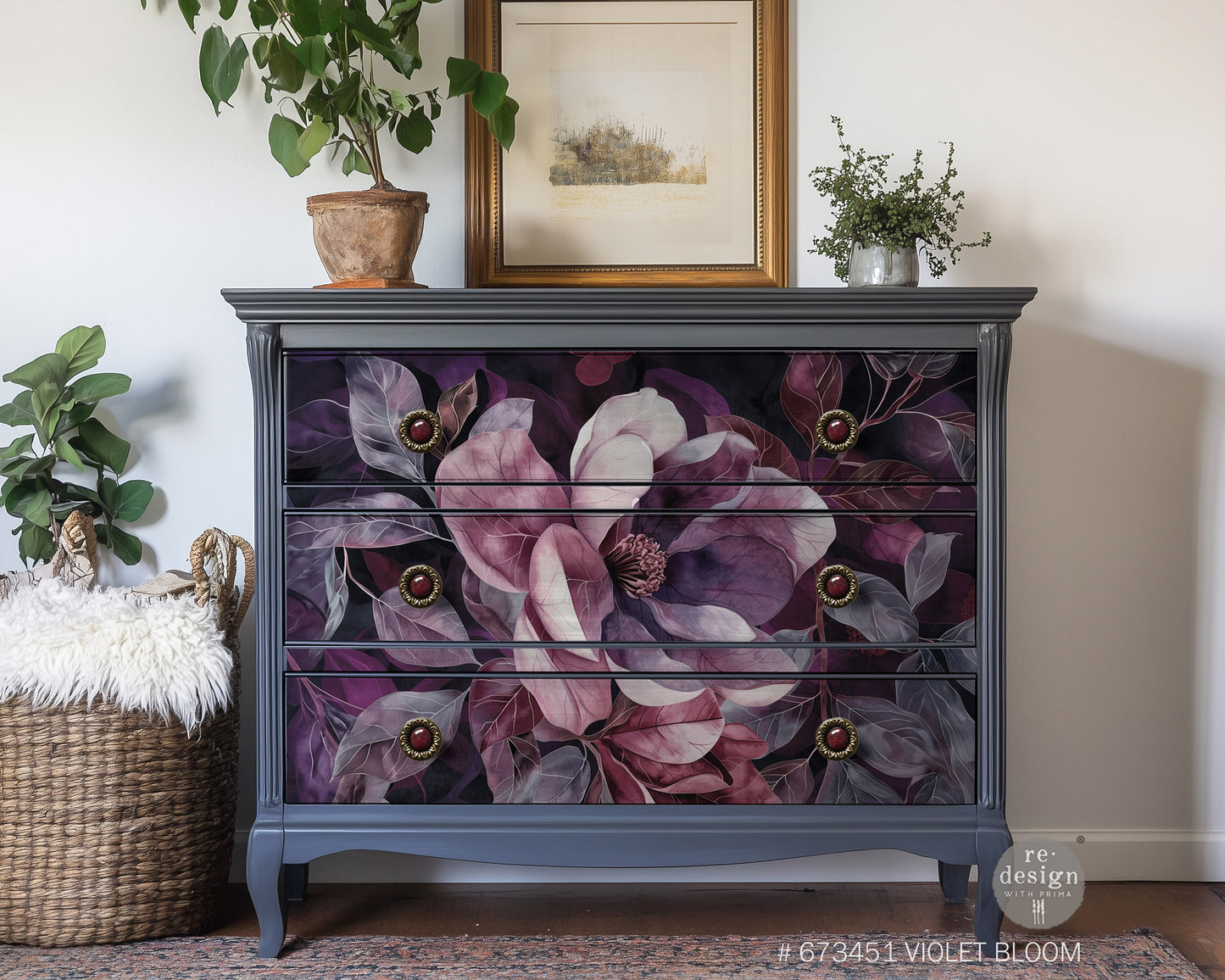 Violet Bloom A1 Decoupage Fiber -Redsign - Extremely Limited Release