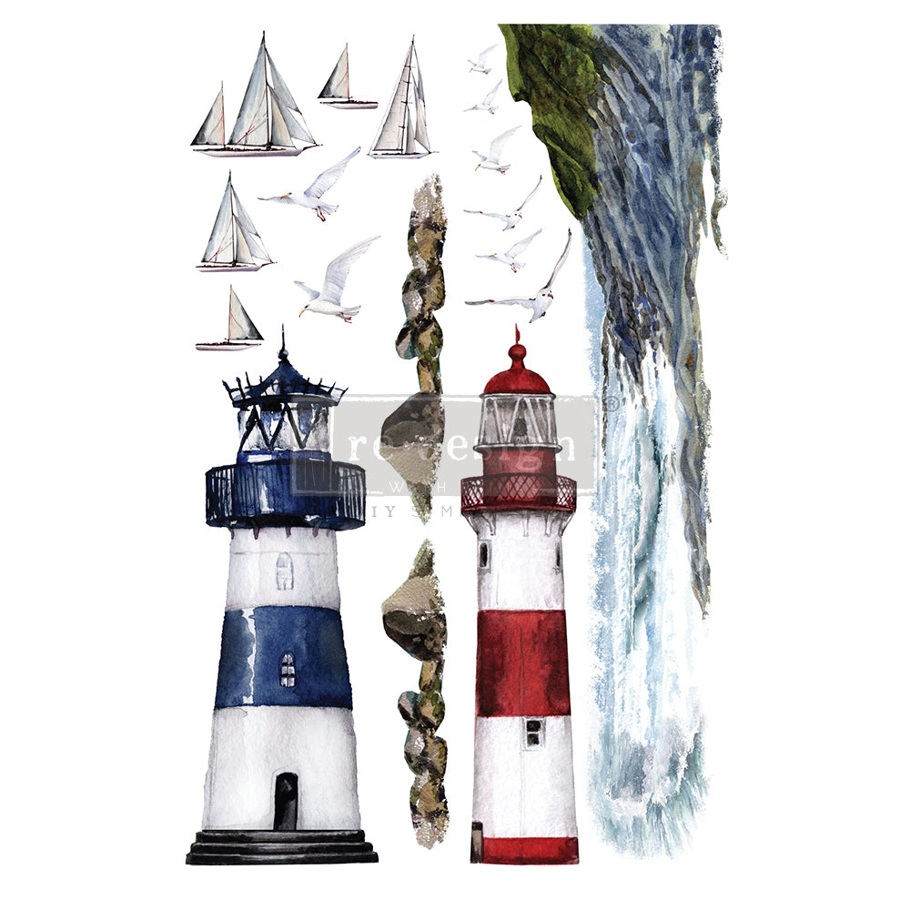 LIGHTHOUSE – TOTAL SHEET SIZE 24″X35″, CUT INTO 2 SHEETS by Redesign with Prima!