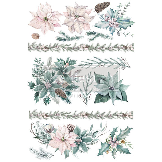 Evergreen Florals- Furniture Decal transfer by redesign with Prima!