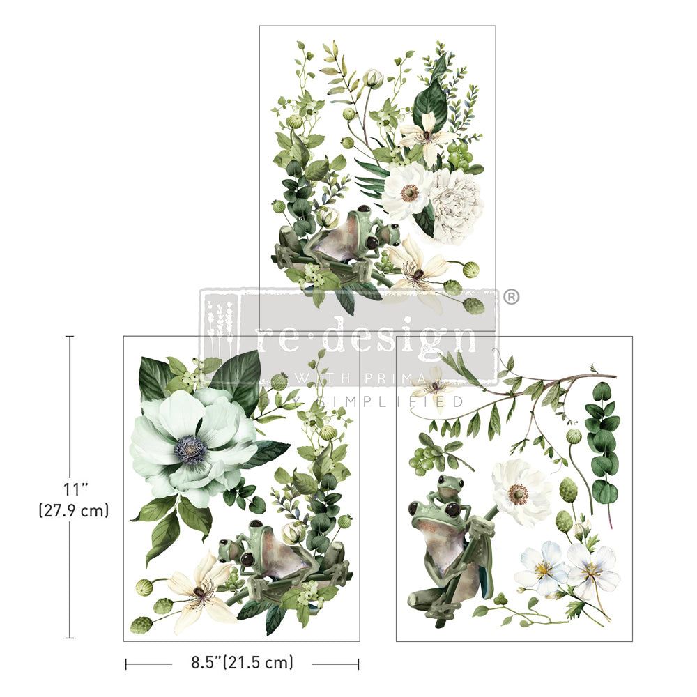 MIDDY TRANSFERS™ – FROGGY MEADOW GREENS – 3 SHEETS, 8.5″X11″