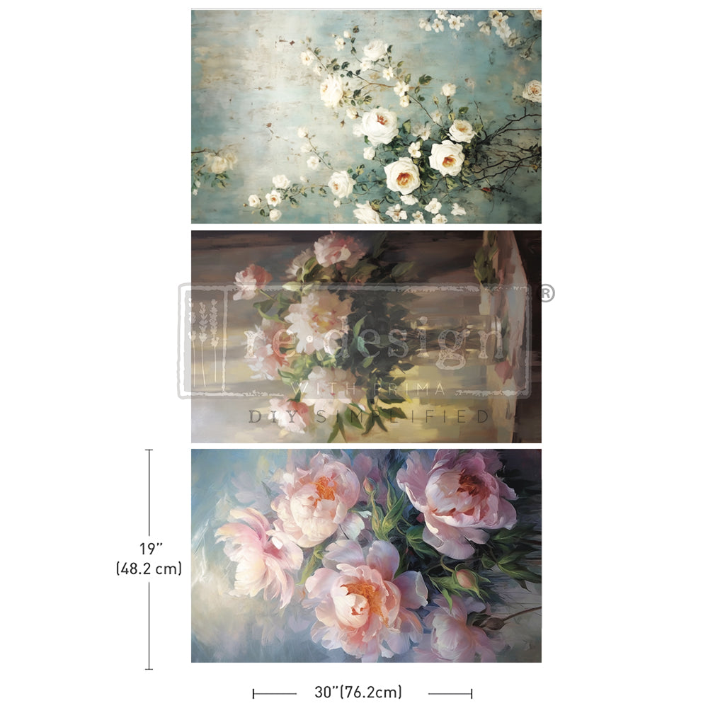 Bountiful Beauty- DECOUPAGE DECOR TISSUE PAPER PACK -3 Sheets 19.5″X30″ EACH