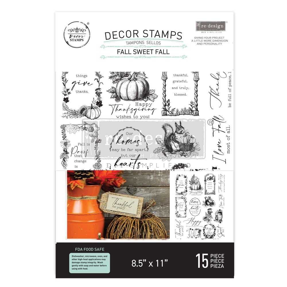 DECOR CLEAR STAMP – FALL SWEET FALL – 8.5×11 SHEET SIZE