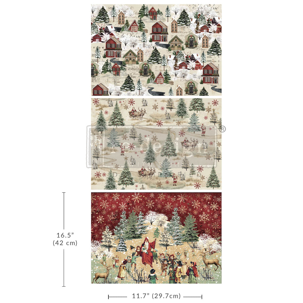 A3 DECOUPAGE FIBER PACK – WHIMSICAL WOODLAND – 3 SHEETS, 11.7″X16.5″ EACH