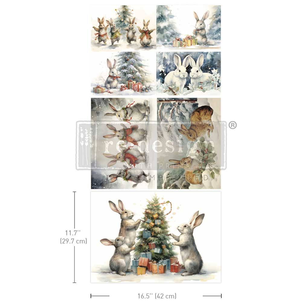 A3 Decoupage Fiber Pack - Bunny Wonderland  - LIMITED EDITION