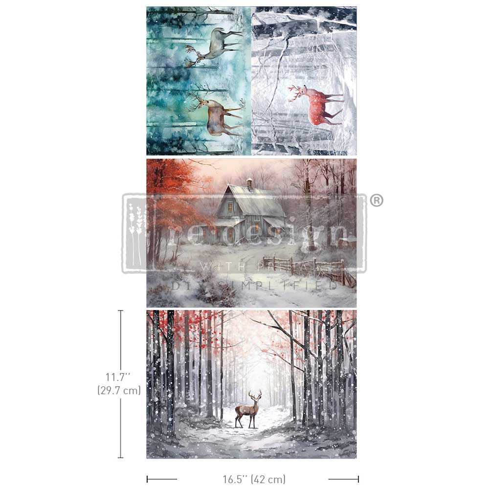 A3 Decoupage Fiber Pack - Dashing Through the Pines - LIMITED EDITION