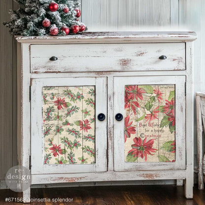 A3 Decoupage Fiber Pack - Poinsettias- LIMITED EDITION