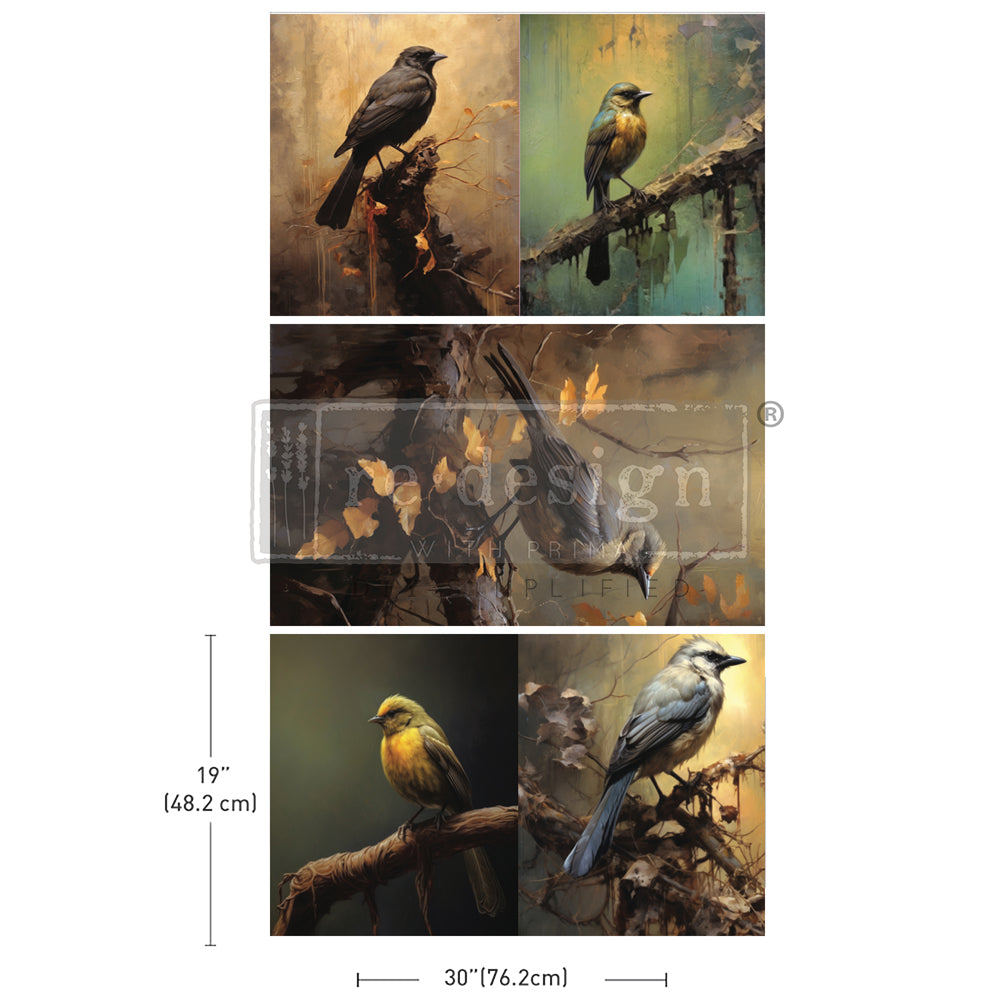 AVIAN DREAMSCAPE- DECOUPAGE DECOR TISSUE PAPER PACK -3 Sheets 19.5″X30″ EACH