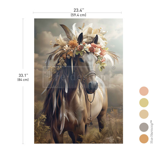A1 Decoupage Fiber - Noble Steed - 1 sheet, 23.4"x33.1"